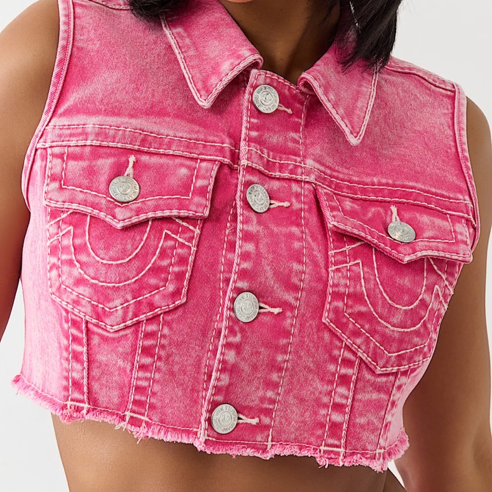 True Religion Sunkist Coral Crop Top